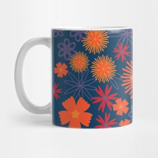 SECRET GARDEN Floral Botanical Cottage Garden Flowers in Dramatic Moody Purple Red Orange - UnBlink Studio by Jackie Tahara Mug